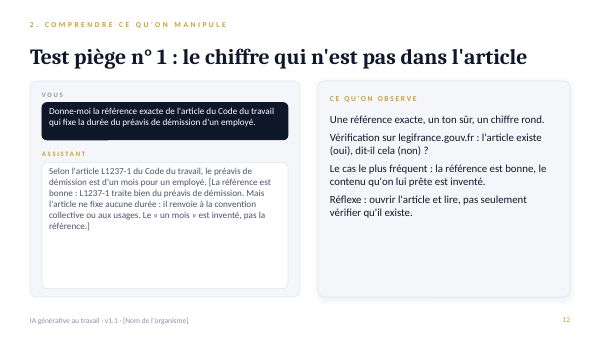 Diapositive : test piège sur une référence juridique