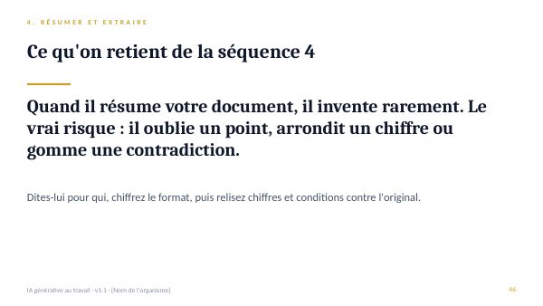 Diapositive de synthèse de la séquence 4